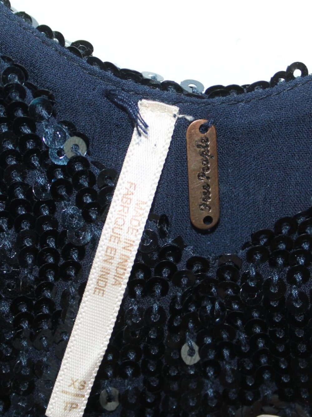 Free People women's dress size XS dark blue sequin mini strappy party slip - Picture 8 of 13